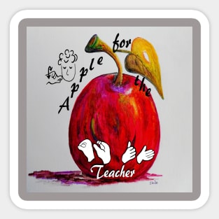 ASL Apple for the Teacher Sticker